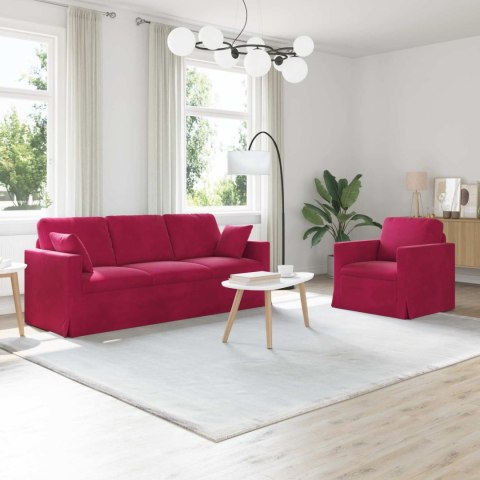 Sofa 2 pcs Czerwone wino