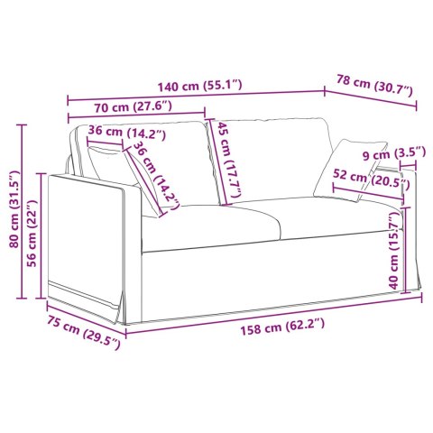 Sofa 2 pcs Jasnoszary