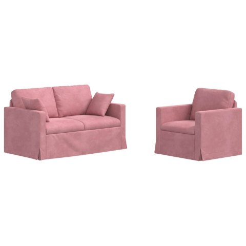 Sofa 2 pcs Różowy