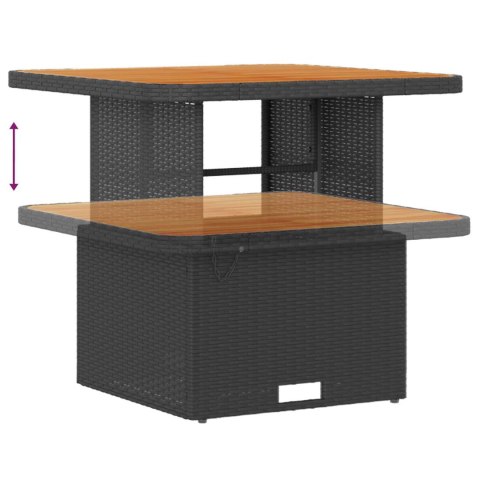 Zestaw Sof na Ogród z poduszką 9 pcs Czarny Rattan poli