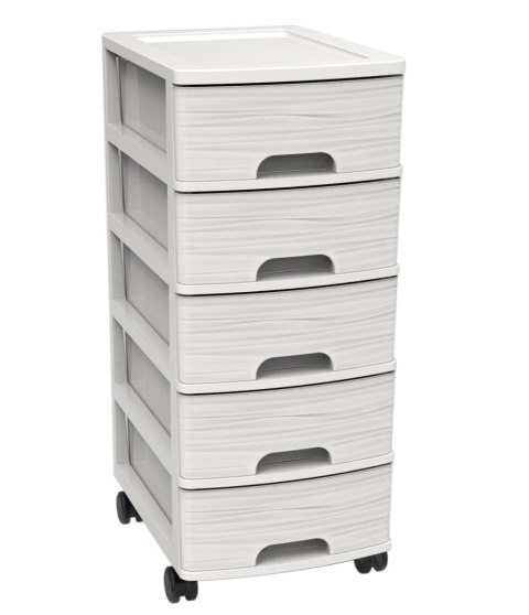Organizer na dokumenty 5 szuflad A4, biała kamień