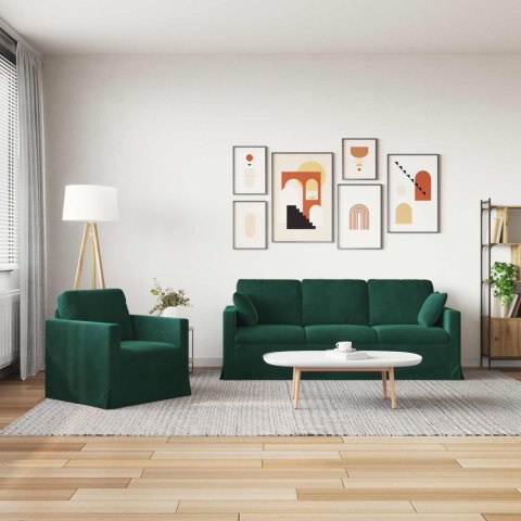 Sofa 2 pcs Ciemna zieleń