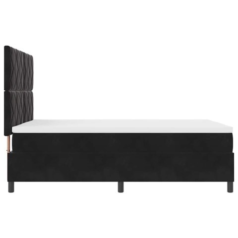 Łóżko z sprężyną LED z materacem Czarny 140 x 200 cm tkanina