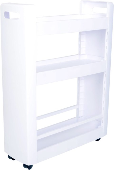 Szafka mobilna 3 półki 60x22x79cm z kółkami, biała