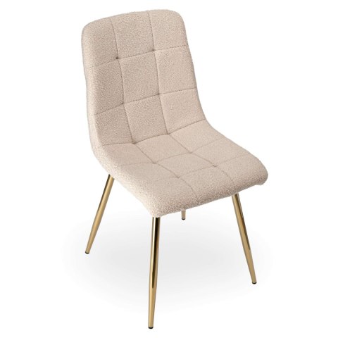 Krzesło boucle DENVER GOLD TEDDY beżowe