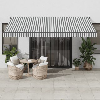Automatyczna markiza z LED, antracytowo-biała, 450x350 cm