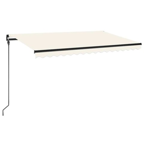 Ręcznie zwijana markiza z LED, 450 x 300 cm, kremowa