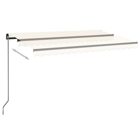 Ręcznie zwijana markiza z LED, 450 x 300 cm, kremowa