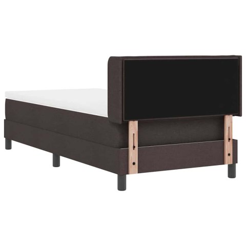 Łóżko sprężynowe z materacem Ciemny brąz 200 x 80 cm Poliester