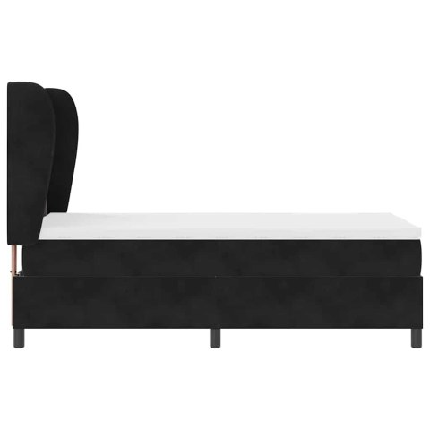 Łóżko sprężynowe z materacem Czarny 200 x 80 cm Poliester