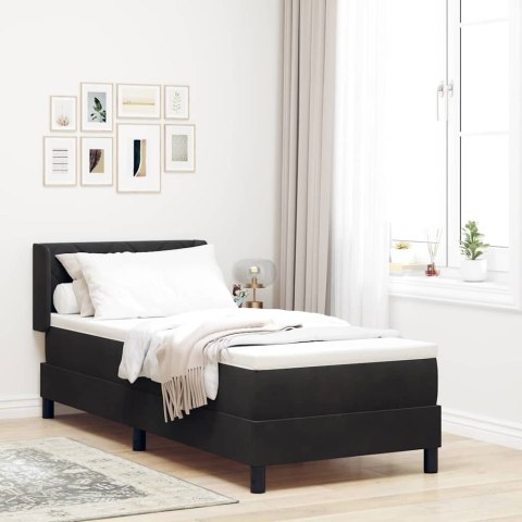 Łóżko sprężynowe z materacem Czarny 200 x 80 cm Poliester