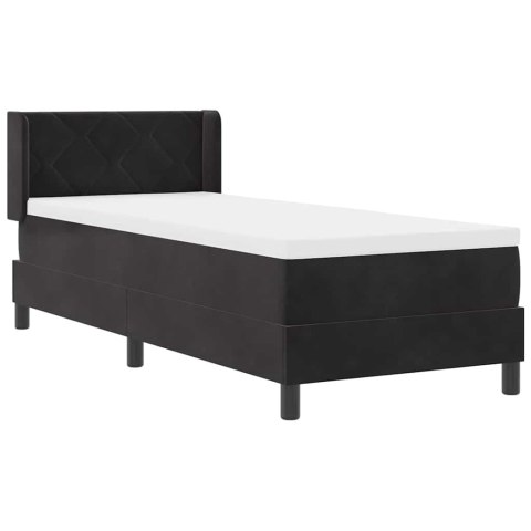 Łóżko sprężynowe z materacem Czarny 200 x 80 cm Poliester
