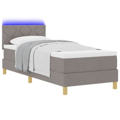 Łóżko z sprężyną LED z LED Ciemnoszary 80 x 200 cm tkanina