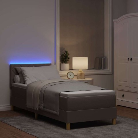 Łóżko z sprężyną LED z LED Ciemnoszary 80 x 200 cm tkanina