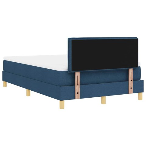 Łóżko z sprężyną LED z materacem Niebieski 120 x 200 cm tkanina