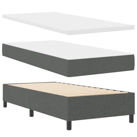 Łóżko z sprężyną LED Ciemnoszary 90 x 190 cm tkanina