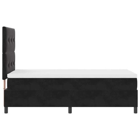 Łóżko z sprężyną LED z materacem Czarny 80 x 200 cm tkanina