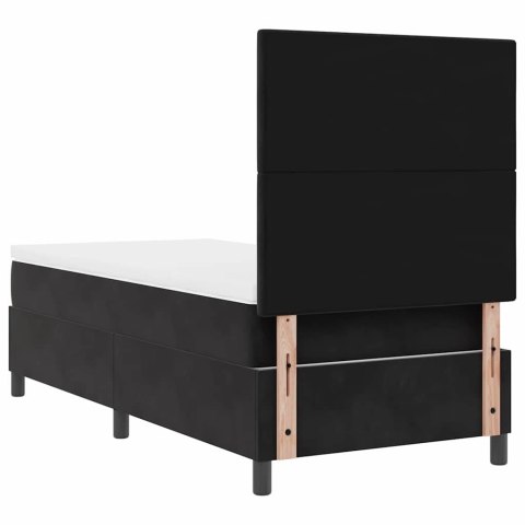 Łóżko z sprężyną LED z materacem Czarny 80 x 200 cm tkanina