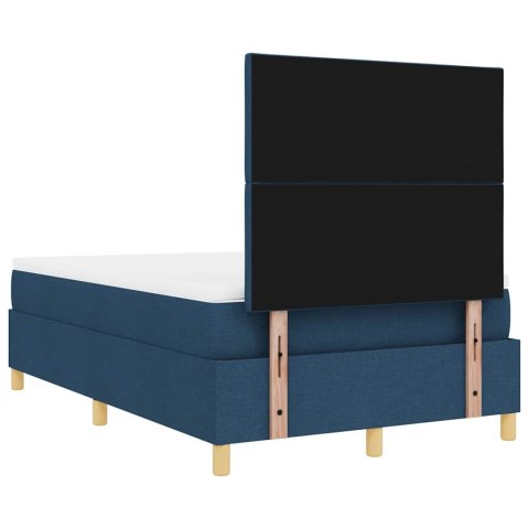 Łóżko z sprężyną LED z materacem Niebieski 120 x 200 cm tkanina