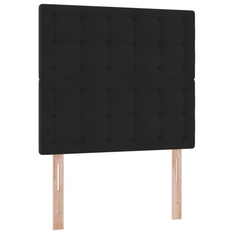 Łóżko z miejscem na przechowywanie i LED Czarny 90 x 190 cm