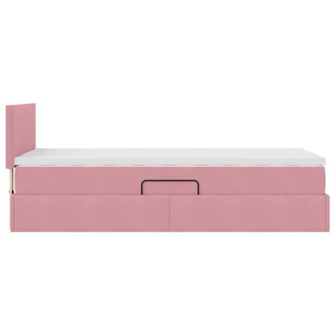 Łóżko z miejscem na przechowywanie i LED Różowy 90 x 190 cm