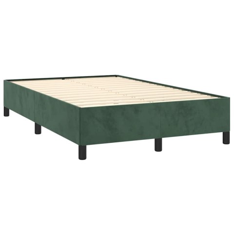 Łóżko kontynentalne z materacem i LED, ciemnozielone, 120x190cm