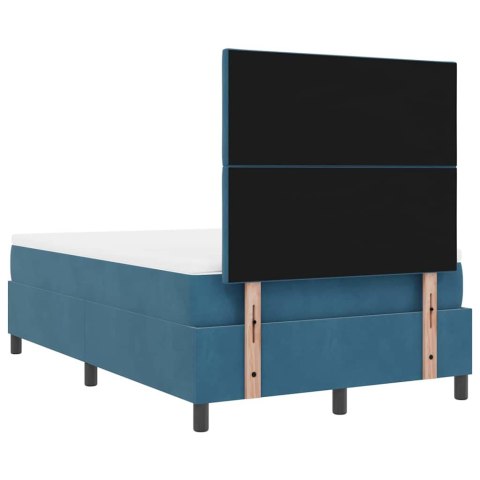 Łóżko z sprężyną LED Ciemnoniebieski 120 x 190 cm tkanina