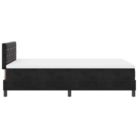 Łóżko z sprężyną LED z materacem Czarny 120 x 190 cm Aksamit