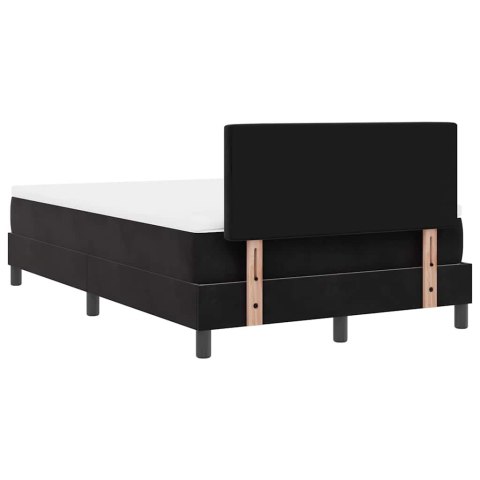 Łóżko z sprężyną LED z materacem Czarny 120 x 190 cm Aksamit