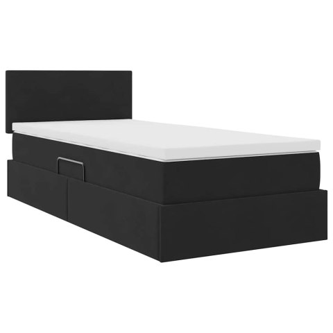 Łóżko z miejscem na przechowywanie i LED Czarny 100 x 200 cm