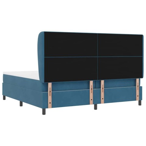 Łóżko sprężynowe Ciemnoniebieski 200 x 200 cm Poliester