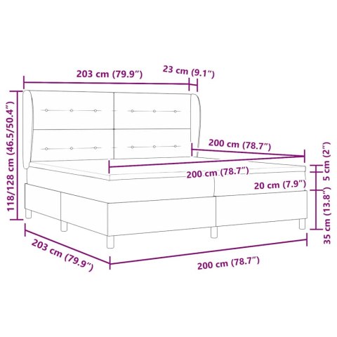 Łóżko sprężynowe z materacem Różowy 200 x 200 cm Poliester