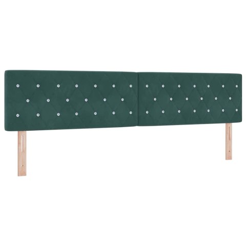 Łóżko sprężynowe Ciemna zieleń 200 x 200 cm Poliester