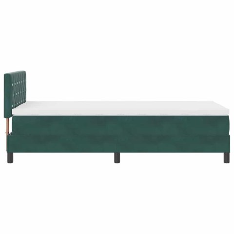 Łóżko z sprężyną LED z LED Ciemna zieleń 100 x 200 cm Aksamit