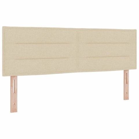 Łóżko z sprężyną LED z materacem Kremowy 140 x 200 cm tkanina