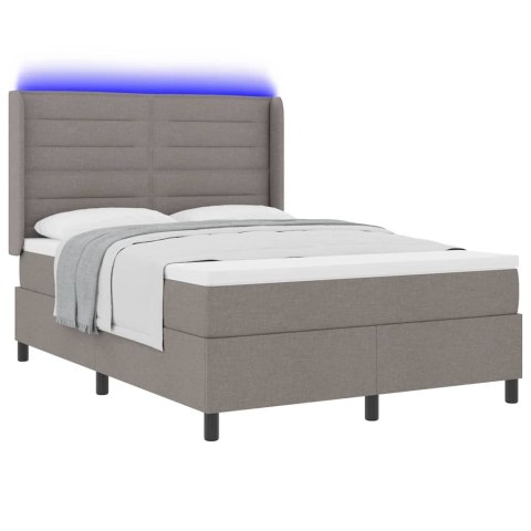 Łóżko z sprężyną LED Ciemnoszary 140 x 190 cm tkanina