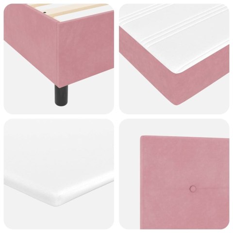 Łóżko z sprężyną LED z materacem Różowy 100 x 200 cm tkanina
