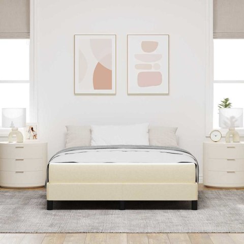 Łóżko sprężynowe z materacem Kremowy 140 x 200 cm tkanina