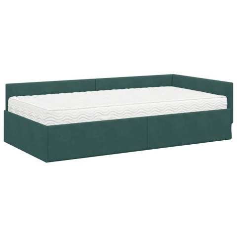 Rama Łóżka Narożnego z Materacem Inny 2 pcs Zielony Aksamit