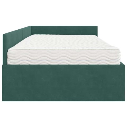 Rama Łóżka Narożnego z Materacem Inny 2 pcs Zielony Aksamit