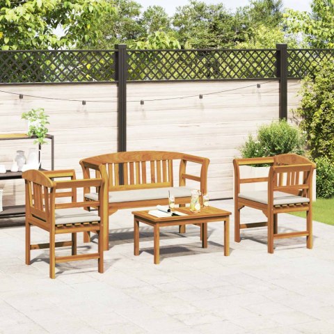 Zestaw mebli z poduszką 4 pcs Naturalny Lite Drewno Akacji