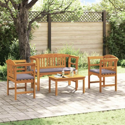 Zestaw mebli z poduszką 4 pcs Naturalny Lite Drewno Akacji
