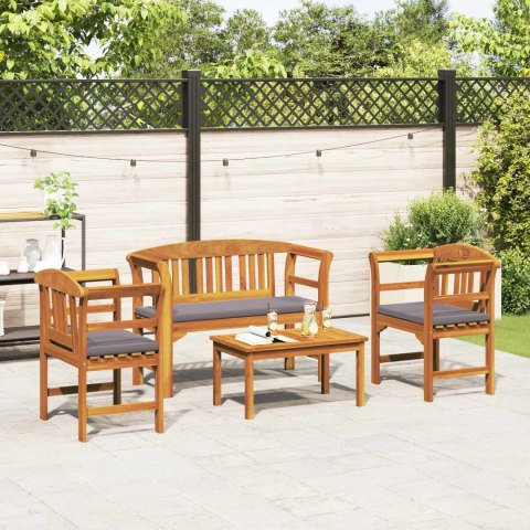 Zestaw mebli z poduszką 4 pcs Naturalny Lite Drewno Akacji