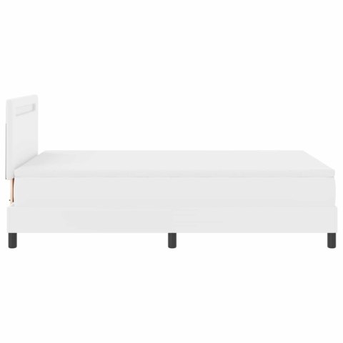 Łóżko sprężynowe Biały 120 x 200 cm Skóra syntetyczna