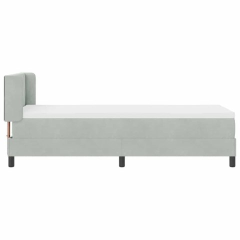Łóżko sprężynowe z materacem Jasnoszary 200 x 80 cm Poliester