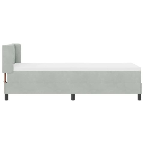 Łóżko sprężynowe z materacem Jasnoszary 200 x 80 cm Poliester