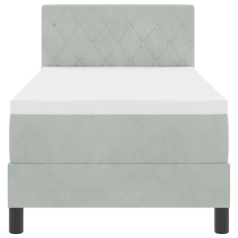 Łóżko sprężynowe z materacem Jasnoszary 80 x 200 cm Aksamit
