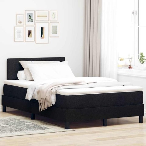 Łóżko sprężynowe z materacem z LED Czarny 120 x 200 cm tkanina