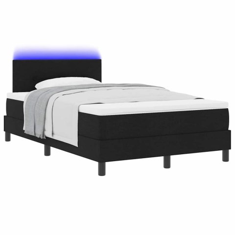 Łóżko sprężynowe z materacem z LED Czarny 120 x 200 cm tkanina