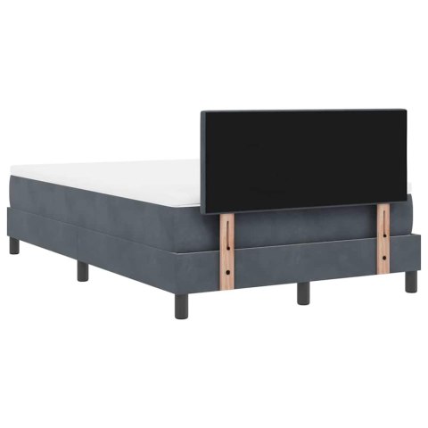 Łóżko z sprężyną LED z LED Ciemnoszary 120 x 190 cm Aksamit